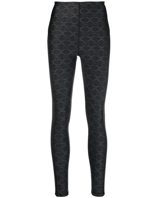 PUMA Black Monogram-Print Leggings