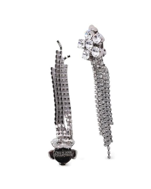 Rosantica White Anice Crystal Tassel Earrings