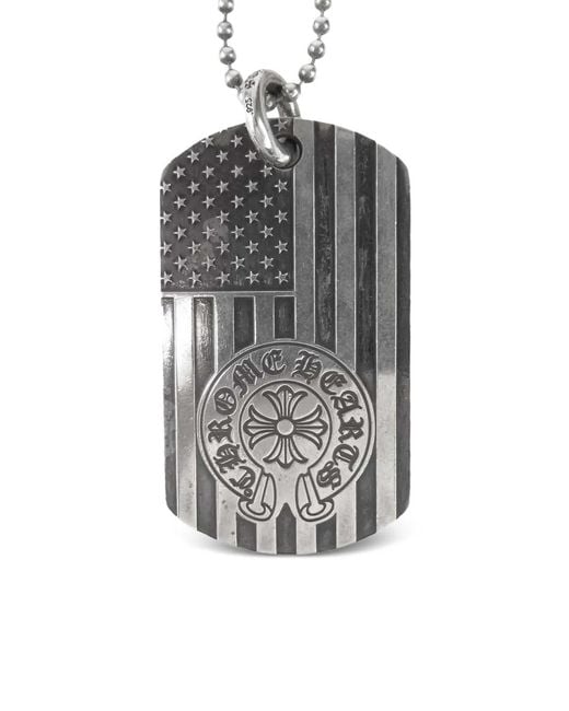 Chrome Hearts Gray Ball Chain Dog Tag Necklace for men
