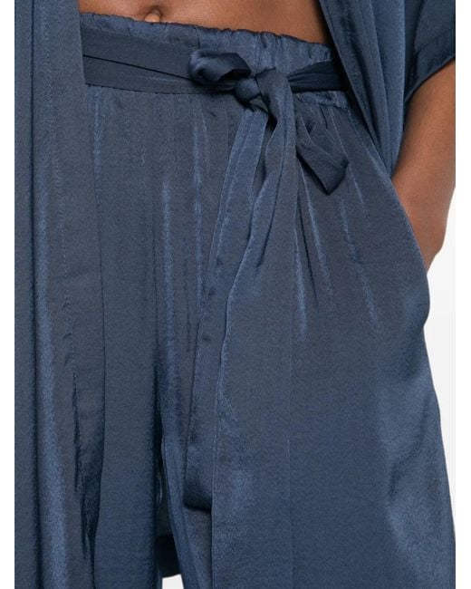 MOUTAKI Blue Belted Wide-Leg Trousers