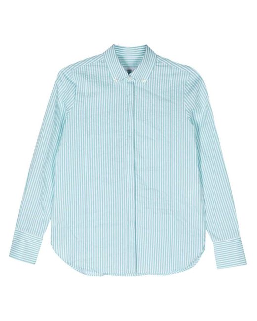 Manuel Ritz Blue Striped Seersucker Shirt
