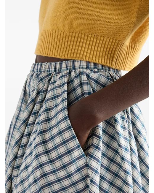 Prada Geruite Chambray Rok in het Gray