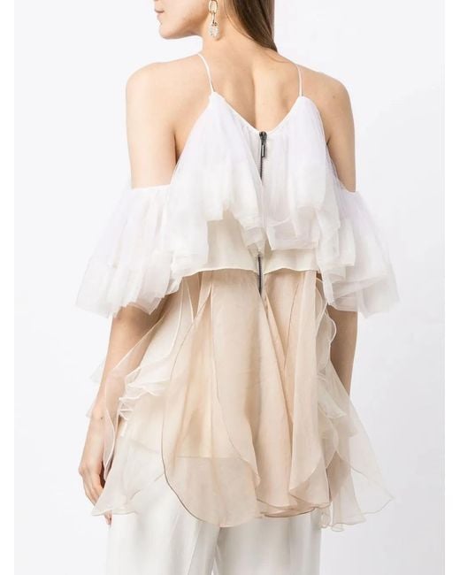 Maticevski White Melodic Ruffle Top