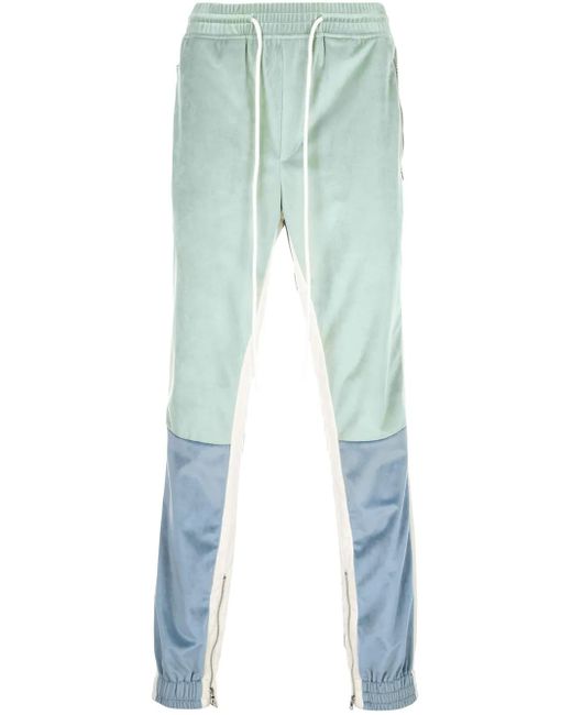 God's Masterful Children Blue Velvet Tapered Trousers for men