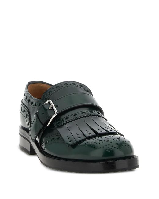 Church's Black Fringe Brogue Buckle Shoes
