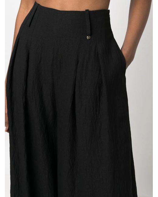 Nissa Black High-Waisted Flared Trousers