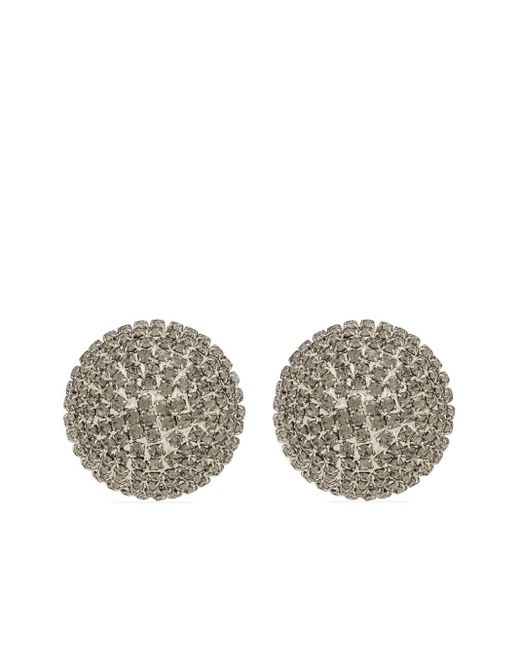 Dolce & Gabbana Gray Crystal-embellished Clip-on Earrings