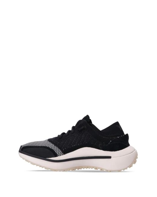 Y-3 Black Qisan Knitted Low-Top Sneakers for men