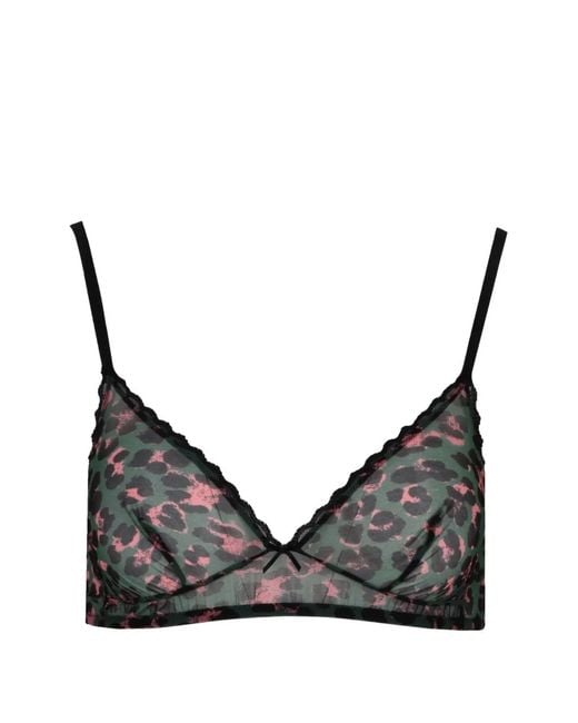 Laura Urbinati Black Leopard-Print Triangle Bra