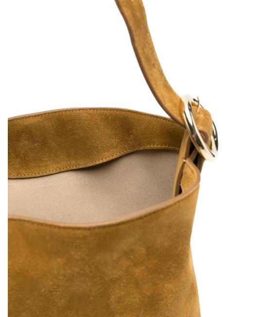 Joseph Metallic Fold Suede Bucket Bag