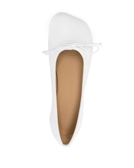 MM6 by Maison Martin Margiela Leather Square-toe Sandals in White