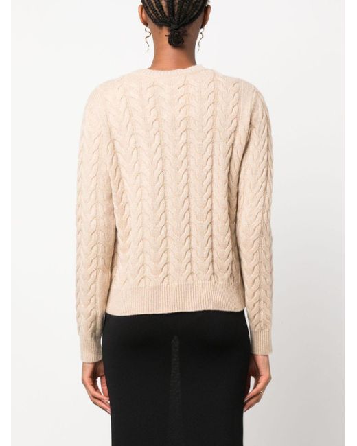 Max Mara Natural Cable-knit Cashmere Sweatshirt
