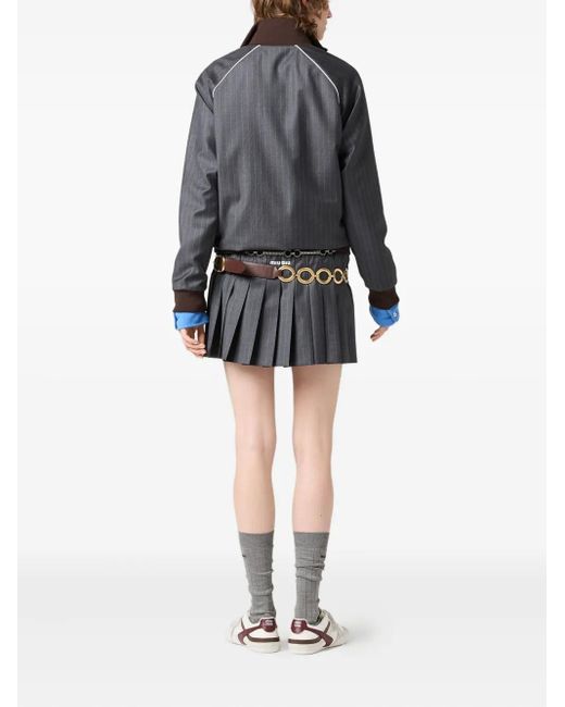 Miu Miu Gray Pinstripe Jacket