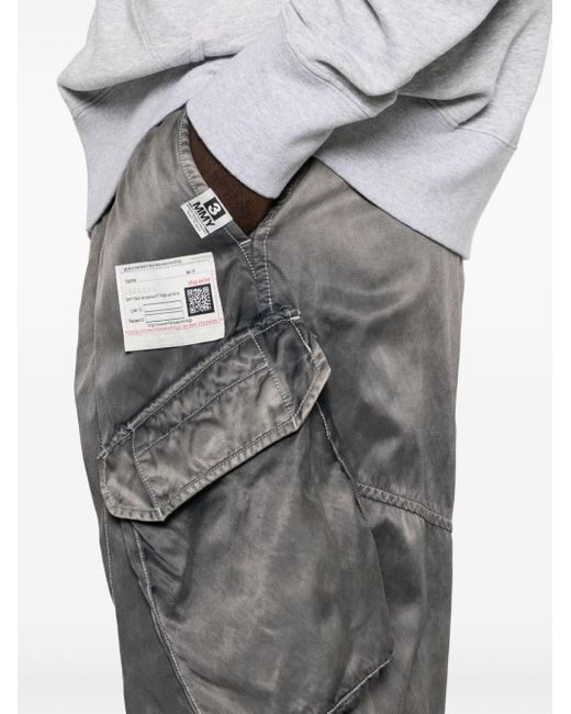 Maison Mihara Yasuhiro Gray Logo-patches Wide-leg Cargo Shorts for men