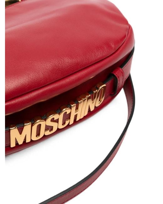 Moschino Red Metal-Handle Tote Bag