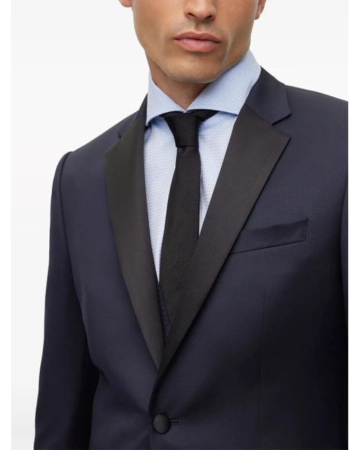 Boss Blue Slim-Fit Tuxedo Jacket for men