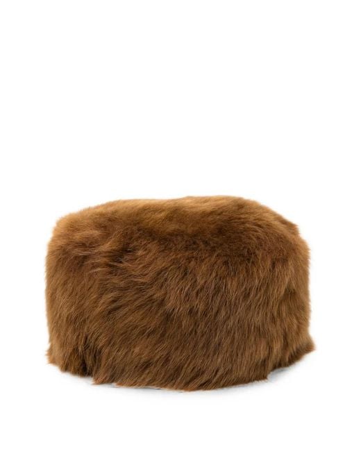 Saint Laurent Brown Pillbox Hat