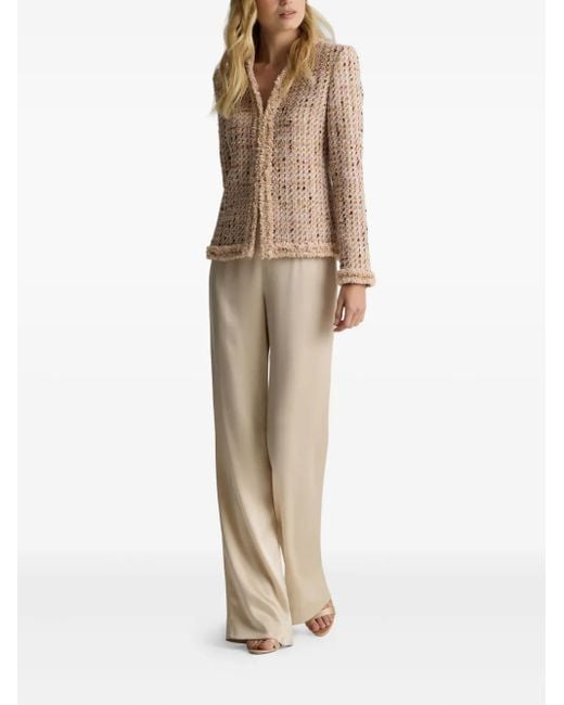 St. John Natural Tweed Fringed Jacket