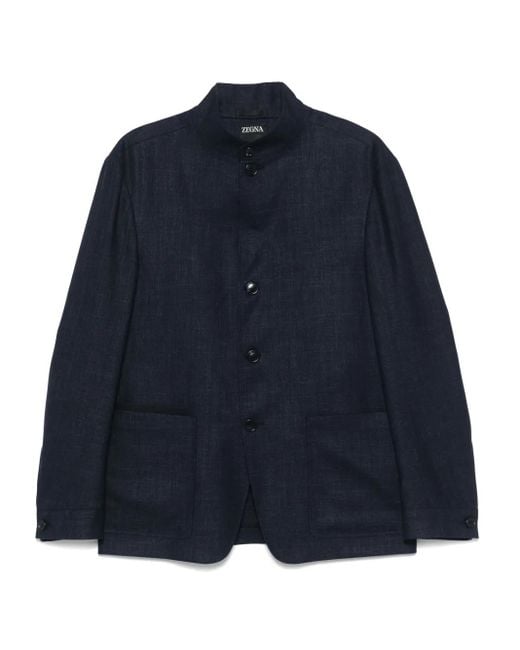 Zegna Blue Twill Jacket for men