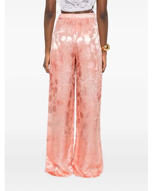 Pantalon À Fleurs En Jacquard Ermanno Scervino en coloris Pink