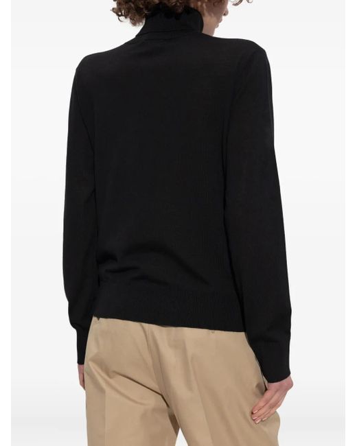 DSquared² Black Logo-Embroidered Turtleneck Jumper
