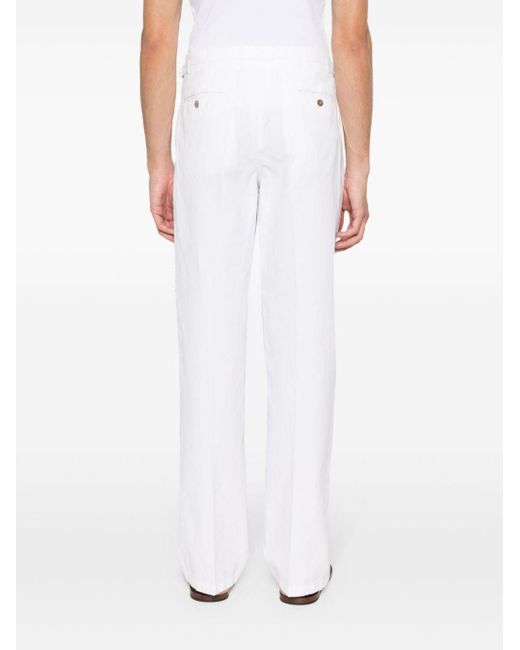 Pantalon à détails plissés Boglioli pour homme en coloris White