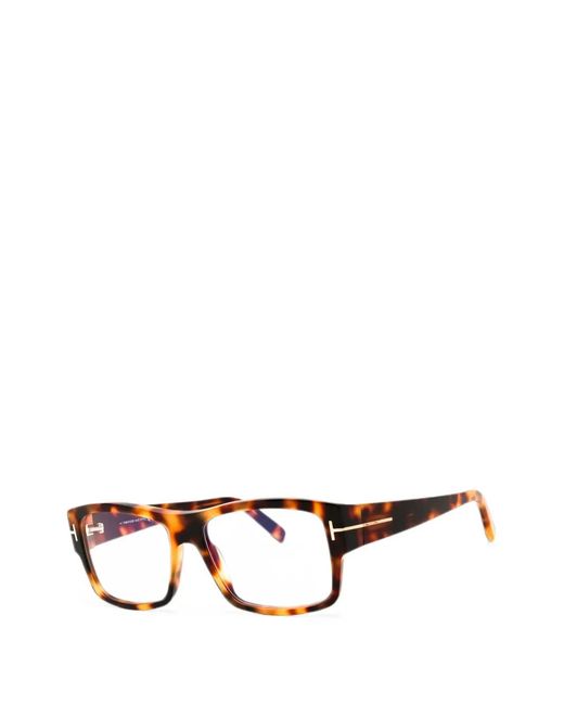 Tom Ford Brown Tortoiseshell-Effect Rectangle-Frame Glasses