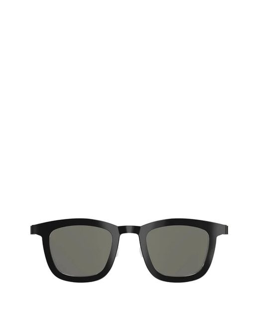 Lindberg Black Square-Frame Sunglasses