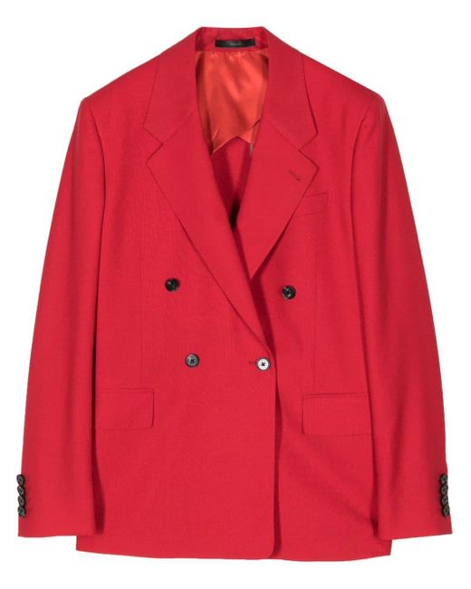 Paul Smith Red Double-breasted Wool Blazer
