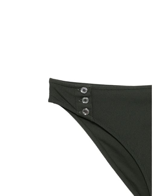 Totême Black Ribbed Button Bikini Bottom
