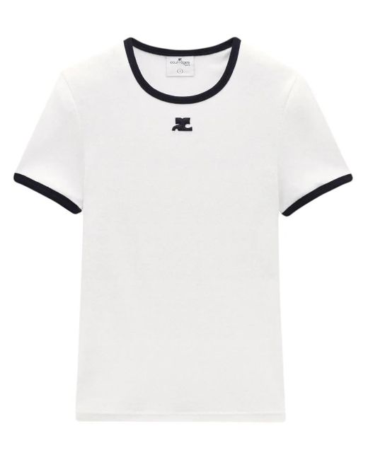 Courreges White Bumpy Contrast T-Shirt for men