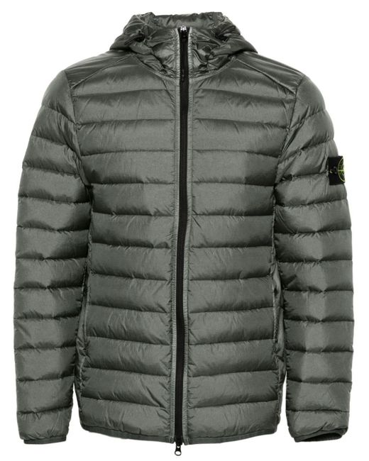 Stone Island Gray Real Feather Jacket for men