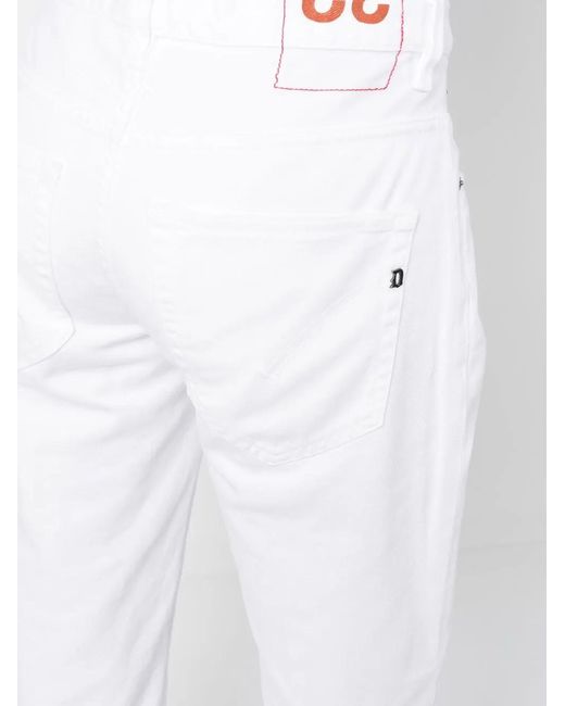 Dondup White Straight Leg Jeans for men