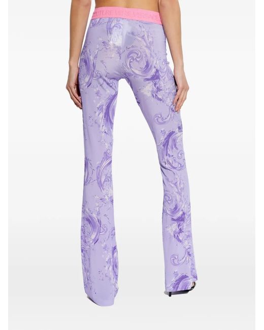 Versace Jeans Couture Purple Flared Trousers