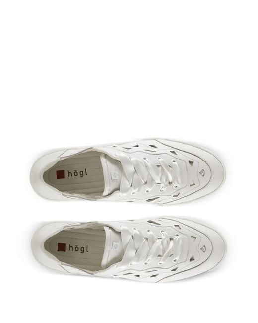 Högl White Anouk Cut-Out Lace-Up Sneakers
