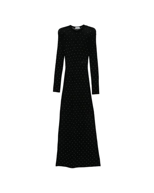 Rabanne Women's Black Studded Long-Sleeve Maxi Dress - ice4pros.com.br