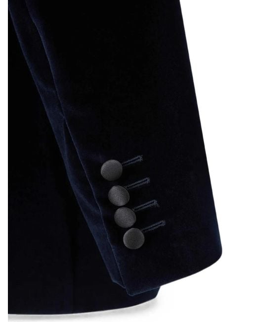 Canali Blue Velvet Single-Breasted Blazer for men
