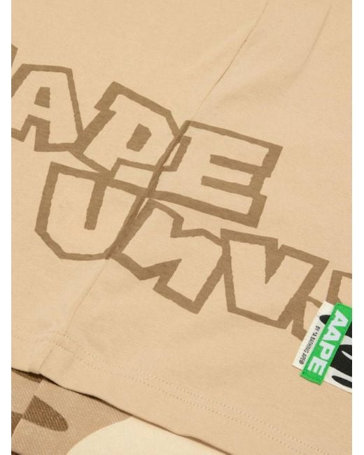 Aape By A Bathing Ape Natural Camouflage-Panel T-Shirt for men