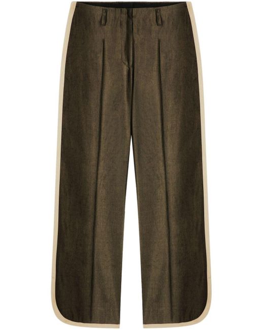 Dries Van Noten Green Side-stripe Tailored Trousers