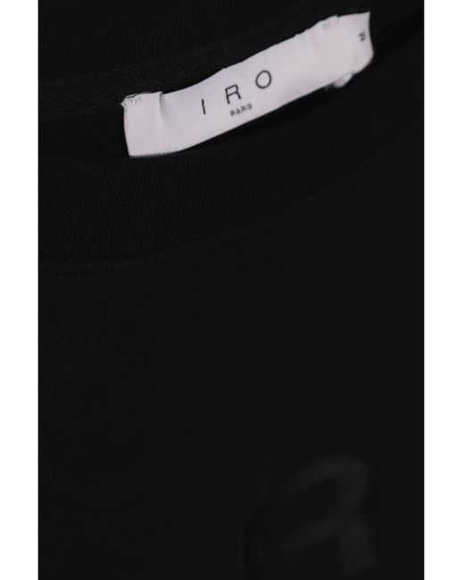 IRO Black Linda Logo-Print Cotton T-Shirt