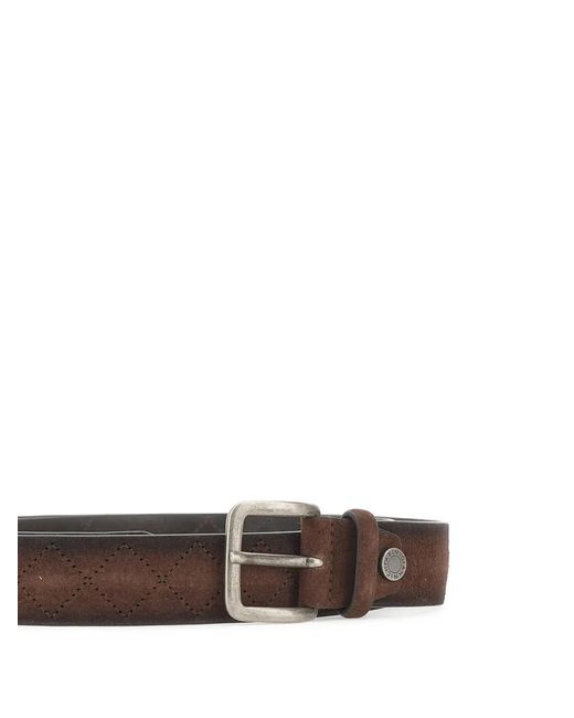 Gianni Chiarini White Quilted Suede Belt for men