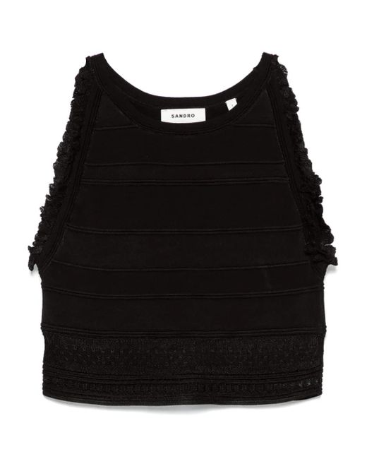 Sandro Black Sleeveless Top