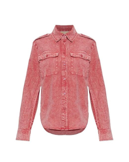 MICHAEL Michael Kors Pink Garment-Dyed Denim Shirt