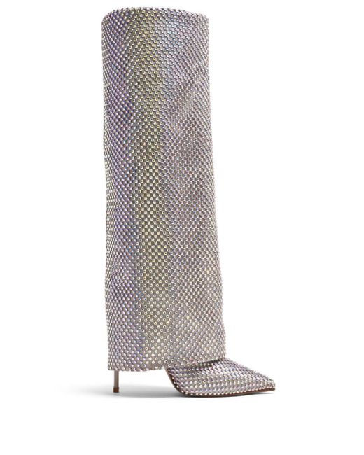 Stivali Gilda con cristalli 120mm di Le Silla in White