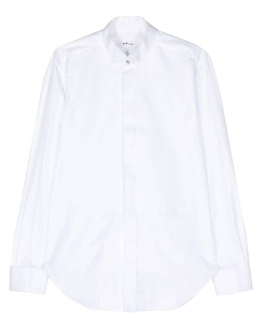 Kiton White Textured-panel Cotton Shirt for men