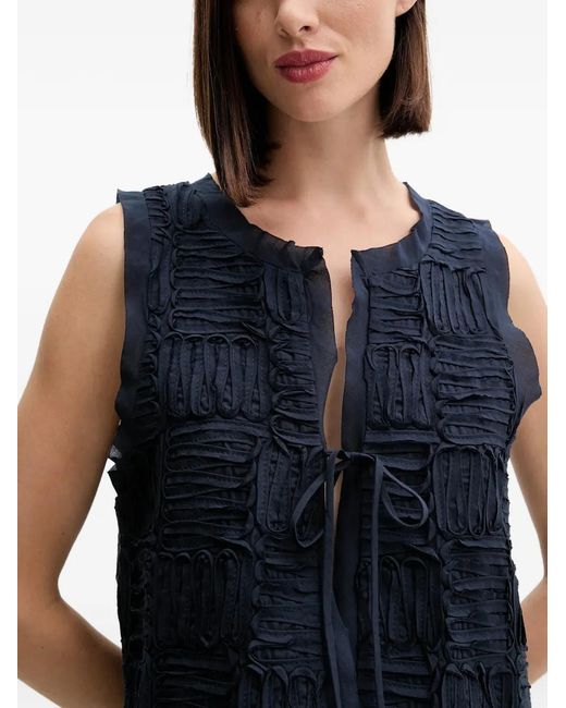 Pedro Del Hierro Madrid Blue Tie-Detail Vest