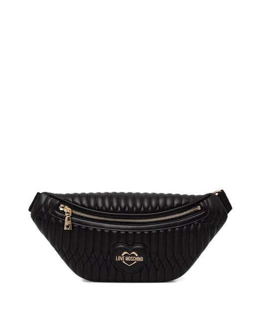 Love Moschino Black Quilted Belt Bag