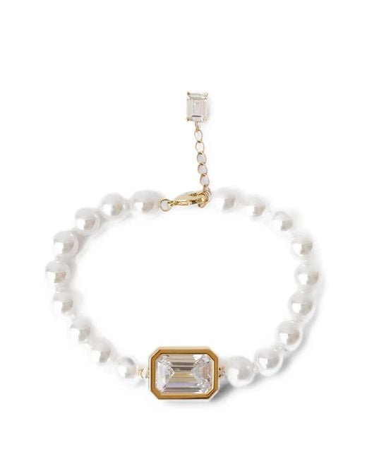 Izabel Display White Mega Pearl-Embellished Crystal Bracelet