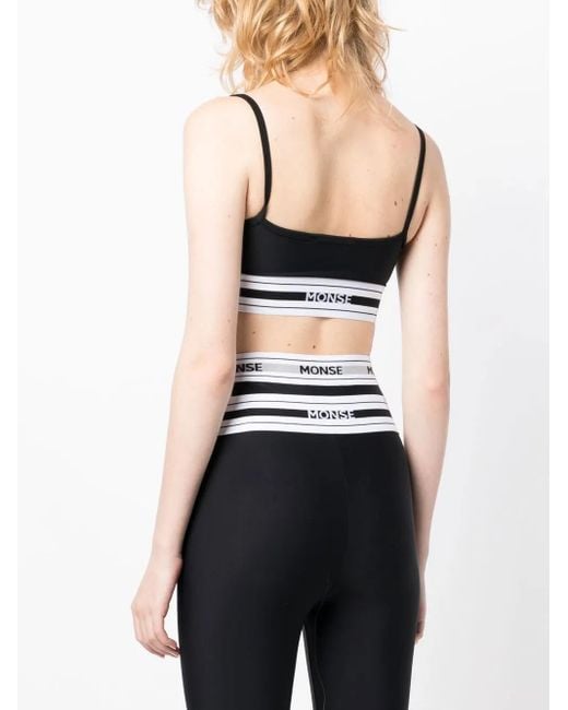 Monse Black Logo-Waist Sports Bra