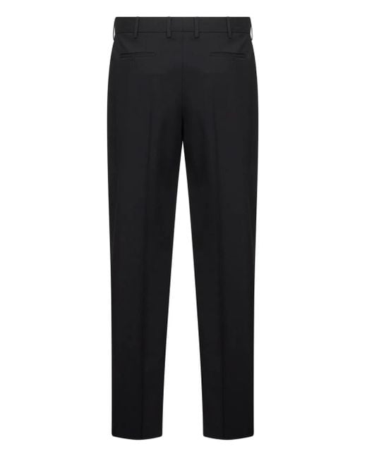 PT Torino Black Wool-Blend Trousers